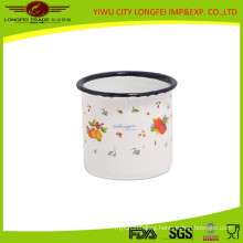 White Enamel Mug with Cute Decal